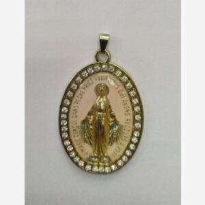 Medalha Nsra. das Graças Rosa com Strass 4,8cm